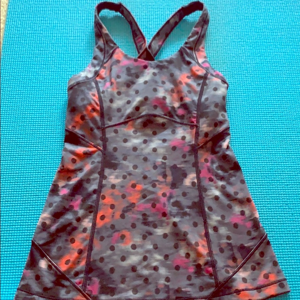 Lululemon grey/black/pink/orange tank